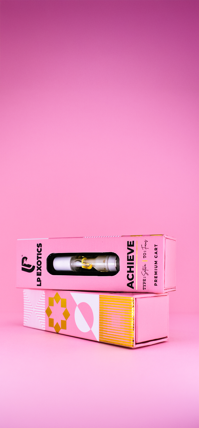 Pink LP Achieve 510 cartridge in its original window packaging